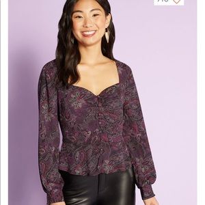 NWT ModCloth Peplum Blouse